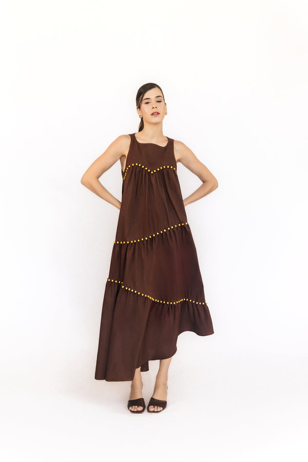 VESTIDO AROMA MARROM